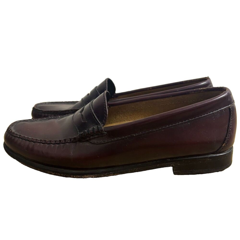 GH Bass Weejuns Diane Penny Loafers Women's 8 M Burgundy Leather Classic Preppy